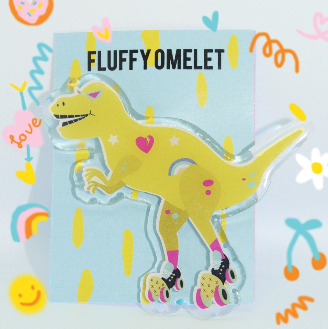 T-REX BROOCH - 胸针 - 压克力 多色