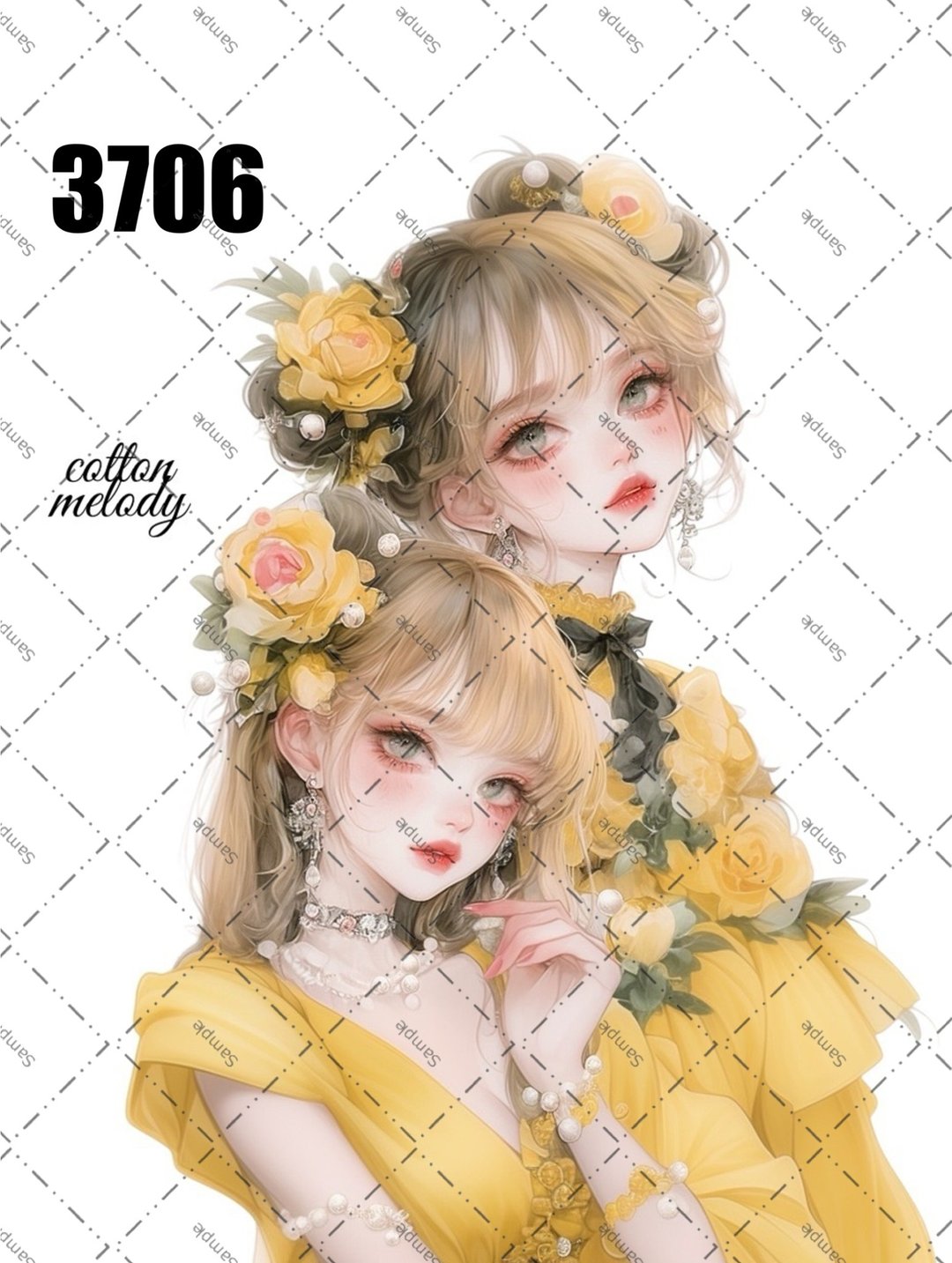 original sticker no.3706 人物贴纸 原创贴纸 原创人物贴纸 装饰贴纸 cotton melody - 贴纸 - 纸 