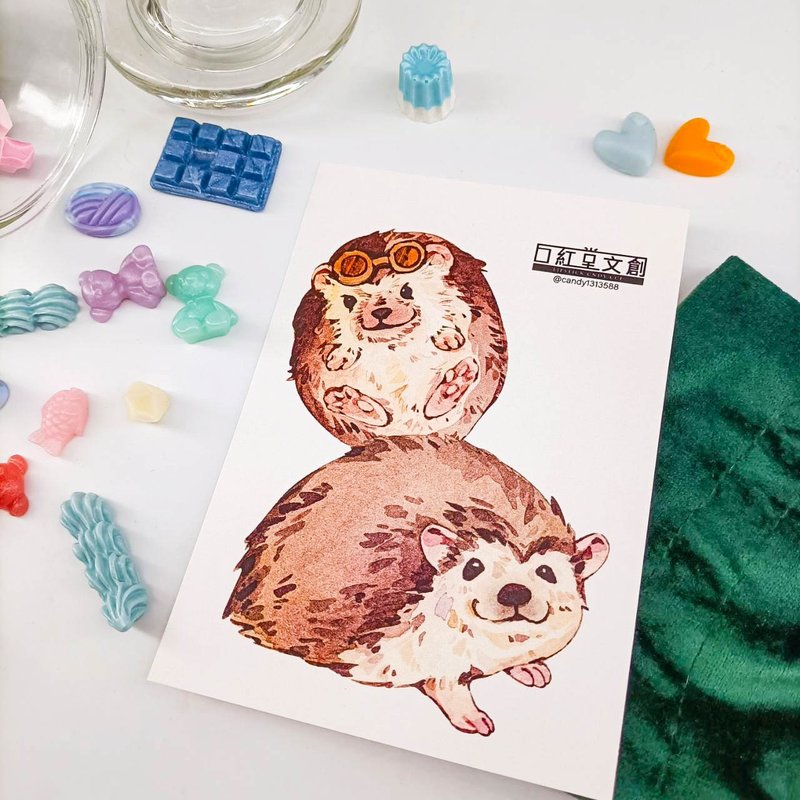 KR474_口紅堂明信片_刺蝟7_candy1313588 postcard - 卡片/明信片 - 纸 多色
