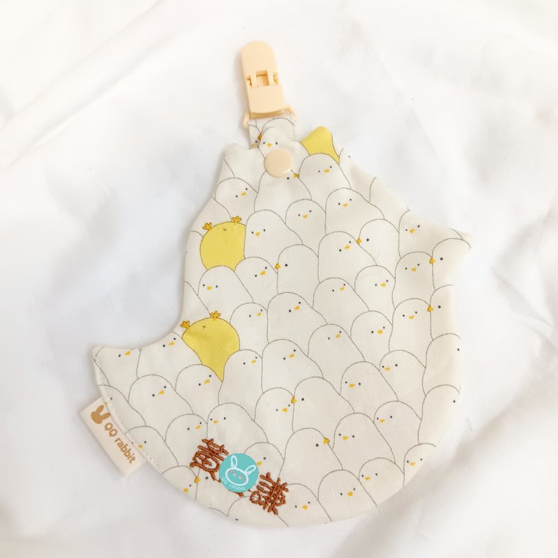 小米鸡。小鸡造型双面纯棉手帕 / 附夹手帕  (可绣名字) - 围嘴/口水巾 - 棉．麻 黄色