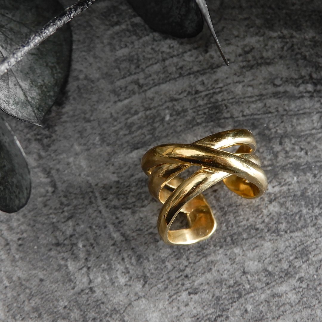 Swag Ear Cuff 三连拱 / brass C121 - 耳环/耳夹 - 铜/黄铜 金色