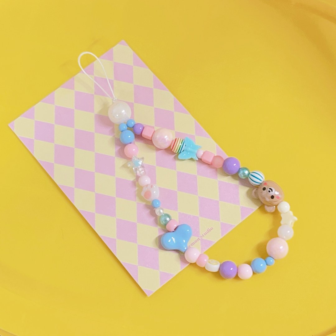 Heartmade 全人手制作 串珠手机绳 phone strap - 挂绳/吊绳 - 塑料 