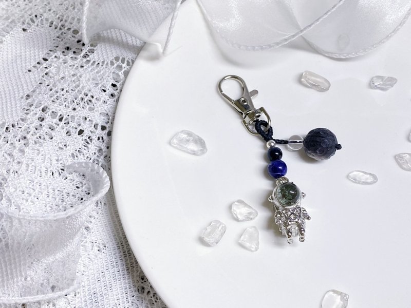 水晶吊饰|绿幽灵、蓝虎眼、蓝纹石、银曜石、白水晶 - 吊饰 - 水晶 银色
