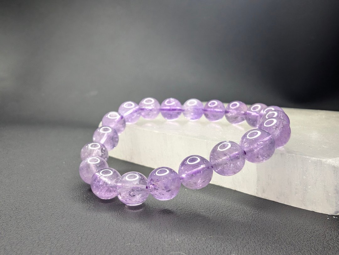 10mm 紫水晶 Amethyst  手串 手链 天然水晶 水晶手链 - 手链/手环 - 水晶 紫色