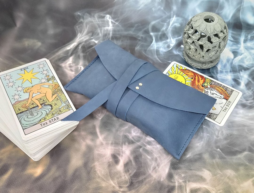 Tarot leather case, leather case, natural leather bag, natural leather clutch - 其他 - 真皮 灰色