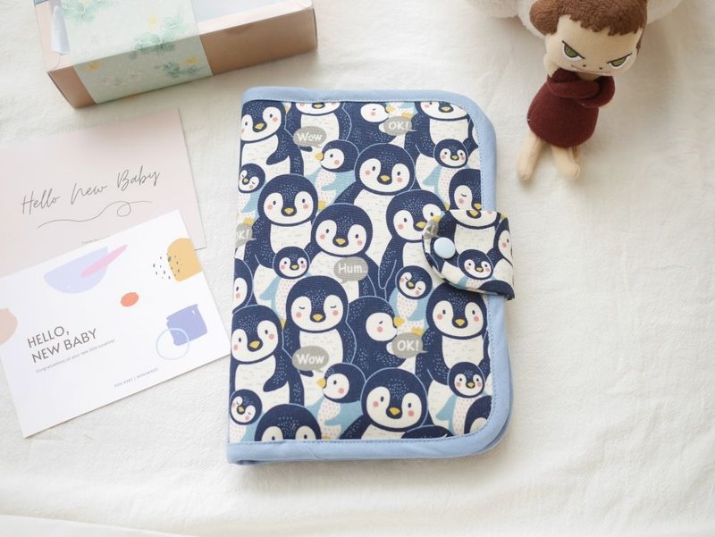 宝宝手册套 妈妈手册套 书套 可放二本手册 可爱企鹅款 - 其他 - 棉．麻 蓝色