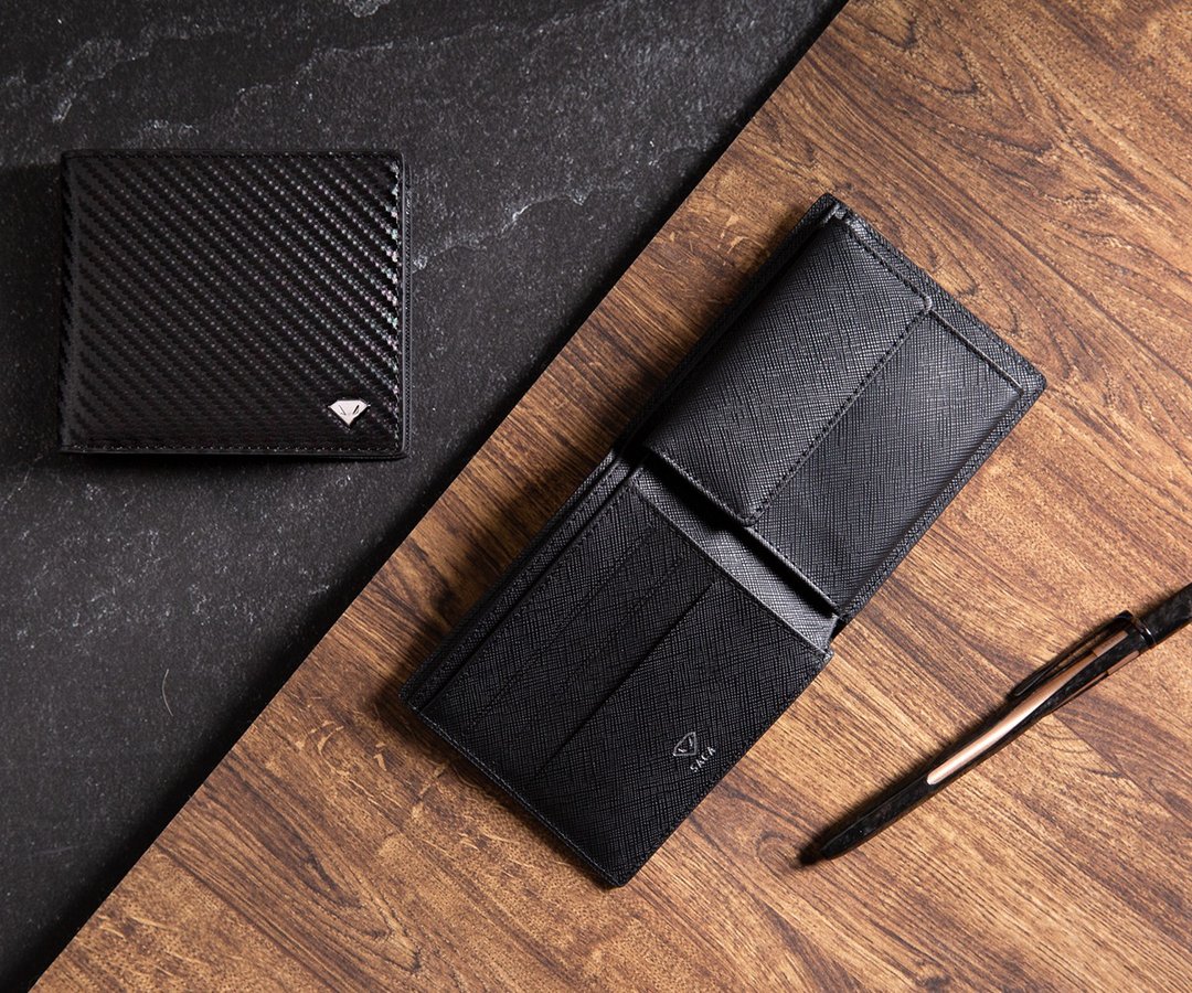 Classic X coin wallet - 皮夹/钱包 - 真皮 黑色