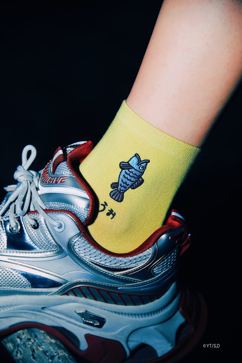 鱼 袜子【XRAGE X 胆大党联名】 - 袜子 - 棉．麻 黑色