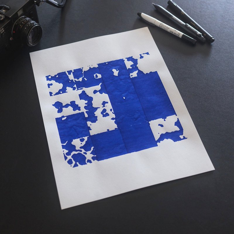 Generated Grid 4X4 - 221128#1 | Pen Plotter Art - 海报/装饰画/版画 - 纸 