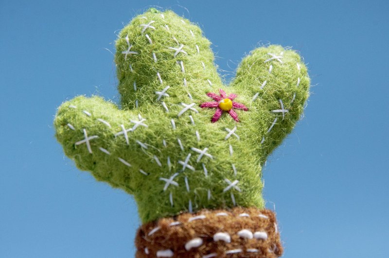 羊毛毡吊饰/羊毛毡钥匙圈/植物钥匙圈/刺绣羊毛毡-墨西哥仙人掌 - 钥匙链/钥匙包 - 羊毛 多色
