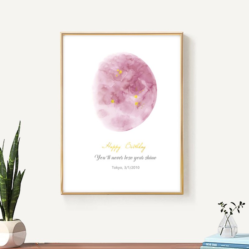 【客製】你出生那天的月亮 生日礼物  结婚礼物 情侣纪念  情人礼 - 海报/装饰画/版画 - 纸 