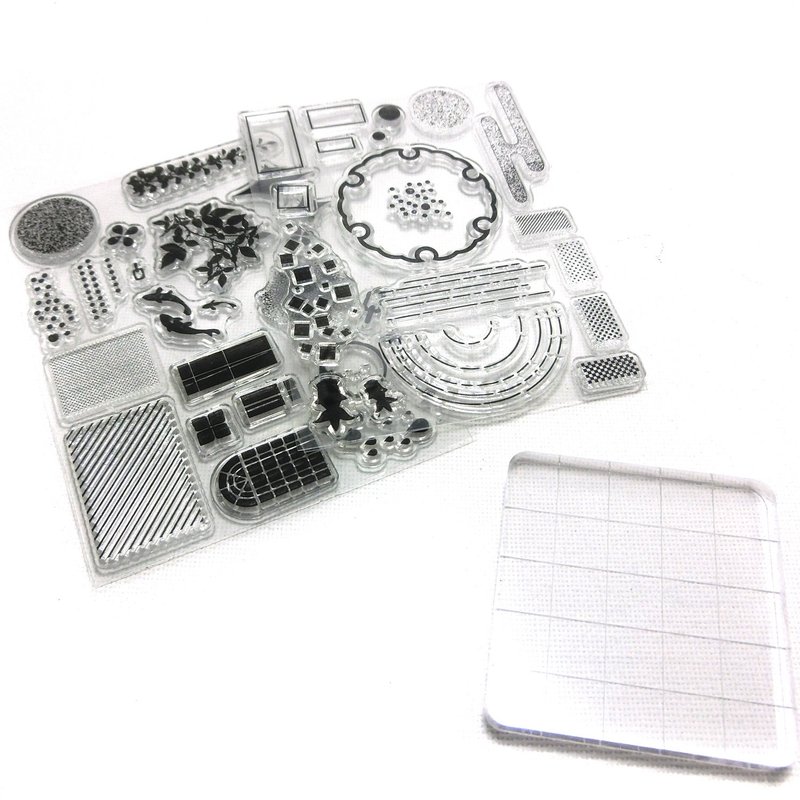 和风笔记-透明印章-硅胶水晶印章套组 - 印章/印台 - 硅胶 透明