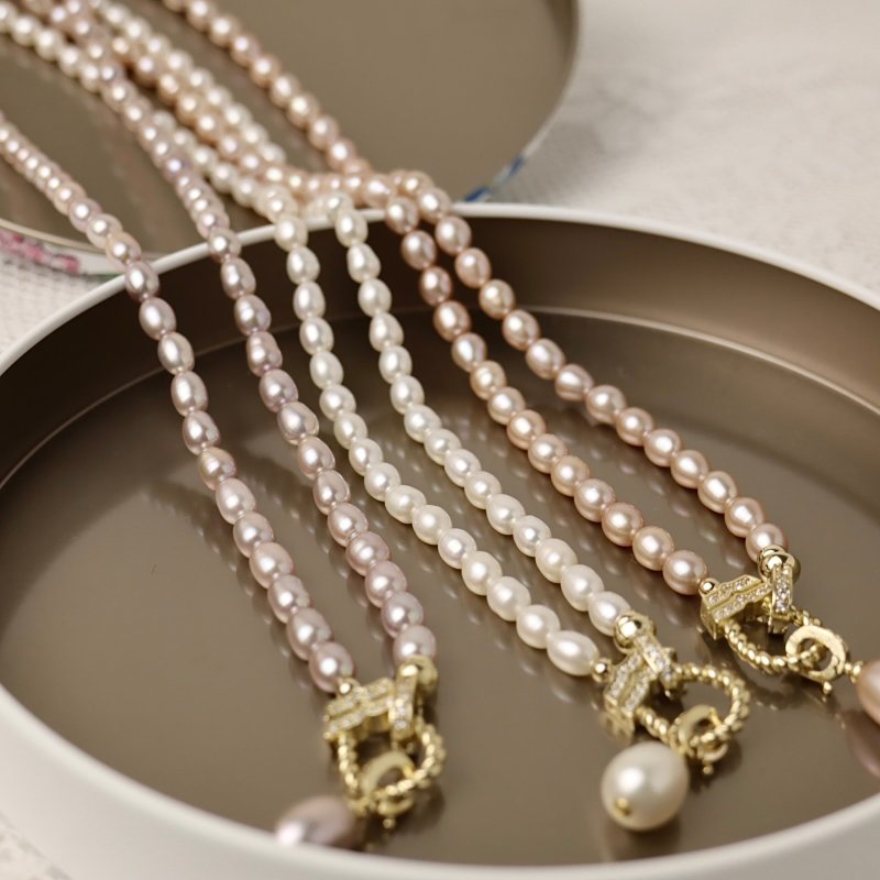 璀璨垂坠淡水珍珠项链 天然淡水珍珠 三种戴法三种颜色 母亲节礼 - 项链 - 珍珠 多色