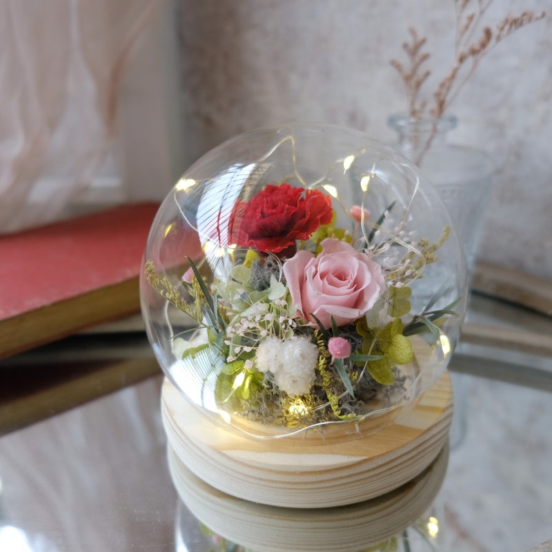 林口长庚/花艺课程/钟罩/红色/不凋花/永生花/干燥花 /爱的围绕 - 植栽 - 植物．花 