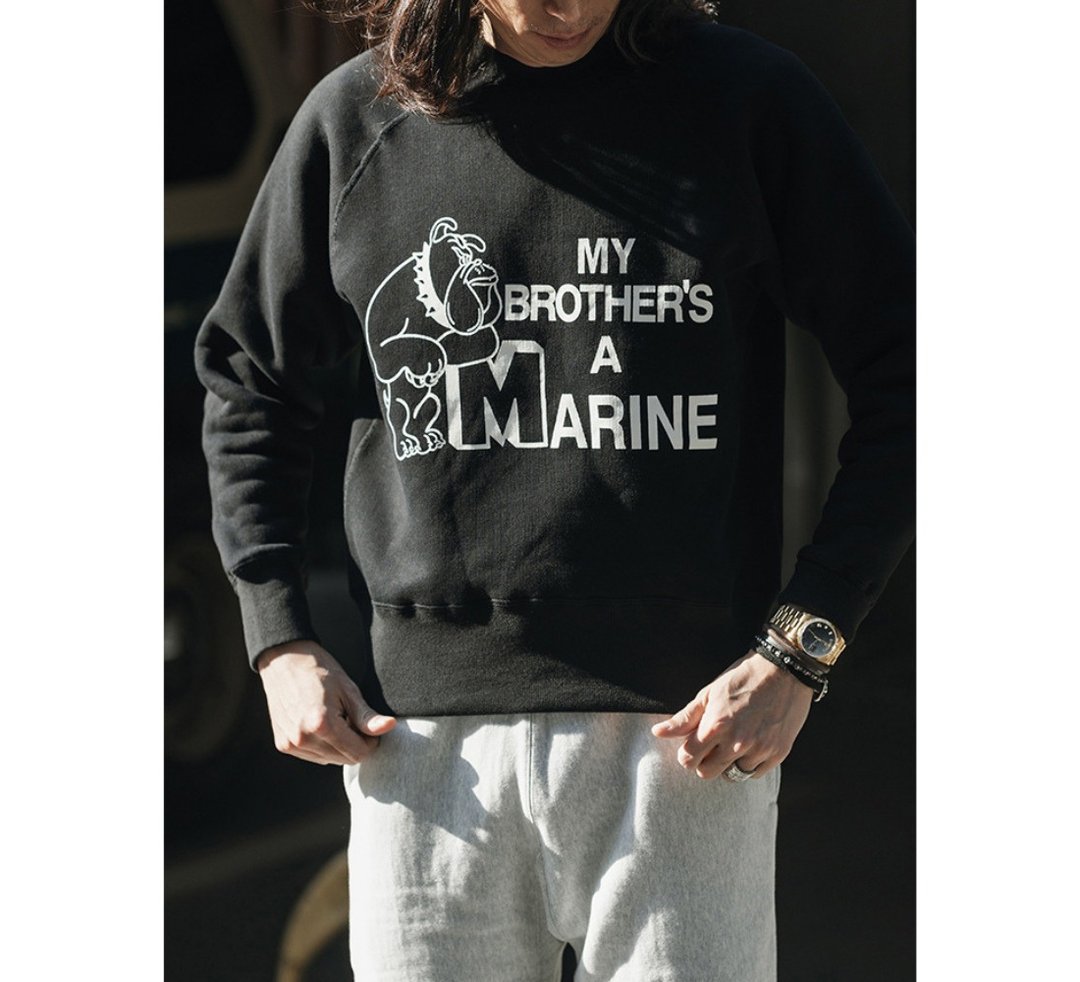 NON STOCK 1980s 复古圆领卫衣 海军标志 Sweatshirt 现货包邮 - 中性连帽卫衣/T 恤 - 其他材质 黑色