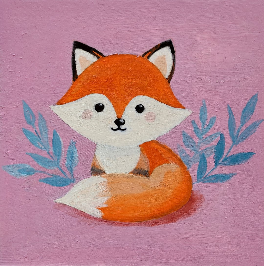 狐狸原创油画动物墙画林地手工油画油画原作 - 海报/装饰画/版画 - 其他材质 多色