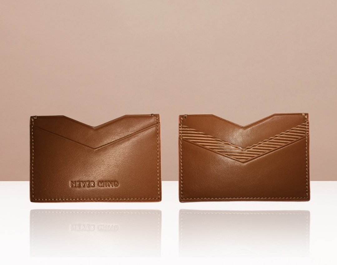 NEVER MIND-card holder 个性名片卡夹-牛皮-ARROW-焦糖棕色 - 名片夹/名片盒 - 真皮 咖啡色