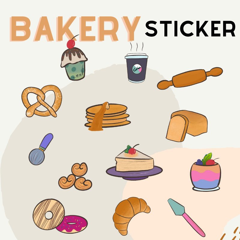 bakery sticker - 电子手帐及素材 - 其他材质 