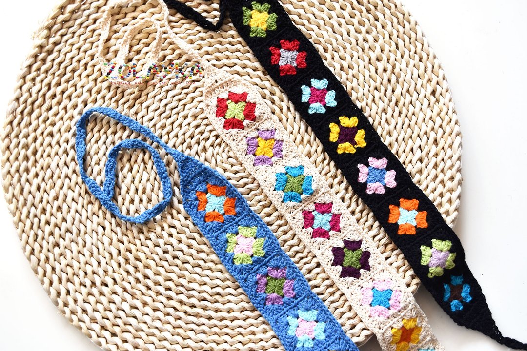 Granny Squares Headband, Colorful Crochet Fashion Hair Accessory - 发饰 - 棉．麻 多色