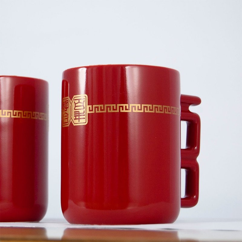结婚礼品_百年好合马克杯一组2入 - 咖啡杯/马克杯 - 瓷 红色