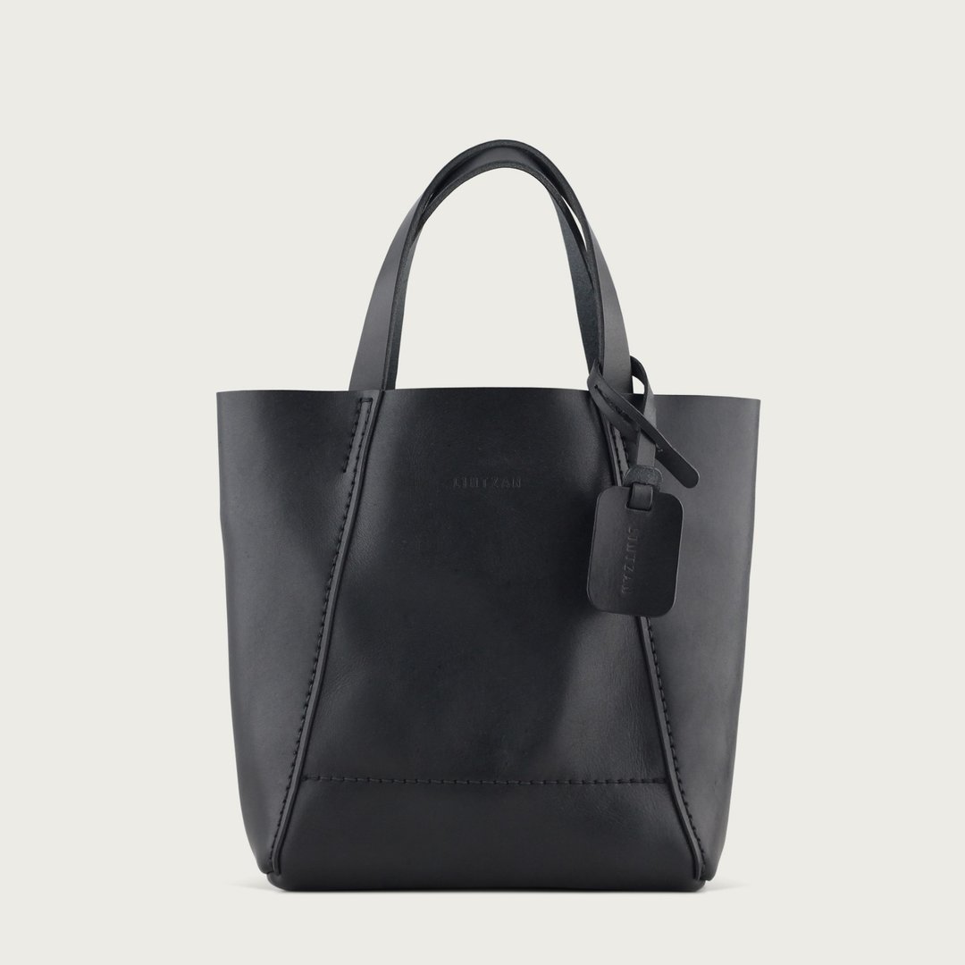 随身小包 (S) tote / 手提包 -- 石黑色 - 手提包/手提袋 - 真皮 黑色