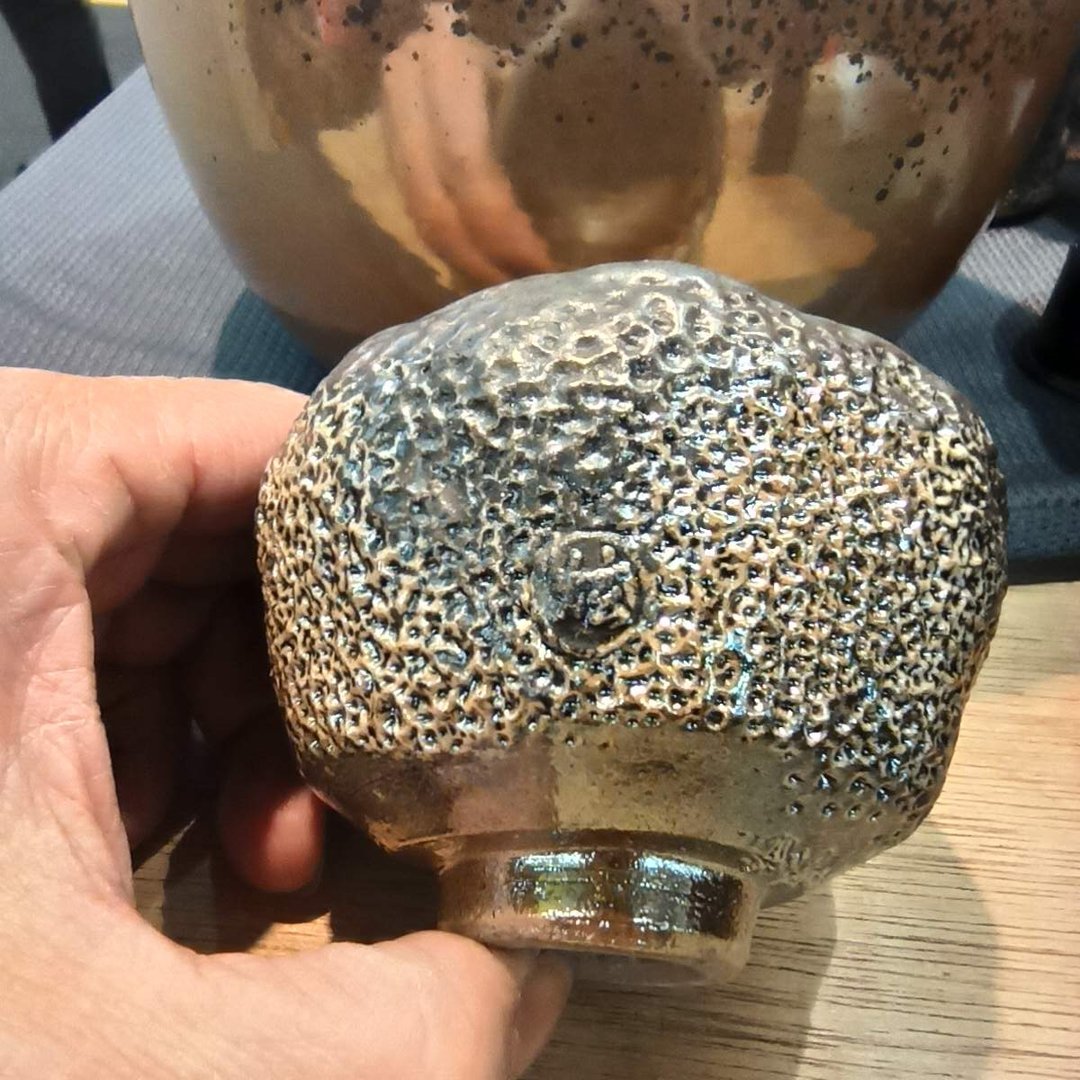 柴烧小茶碗花器陈炫亨手捏陶No,23 - 茶具/茶杯 - 陶 金色