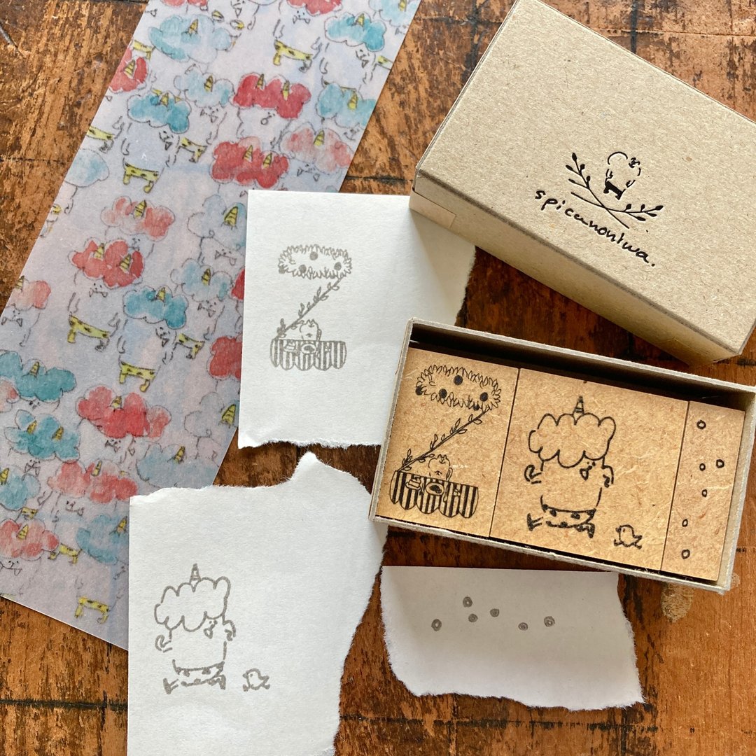 【印章套组】muu 酱 - 2 月撒豆套组 | Spica 小庭手作 (MS5) - 印章/印台 - 橡胶 