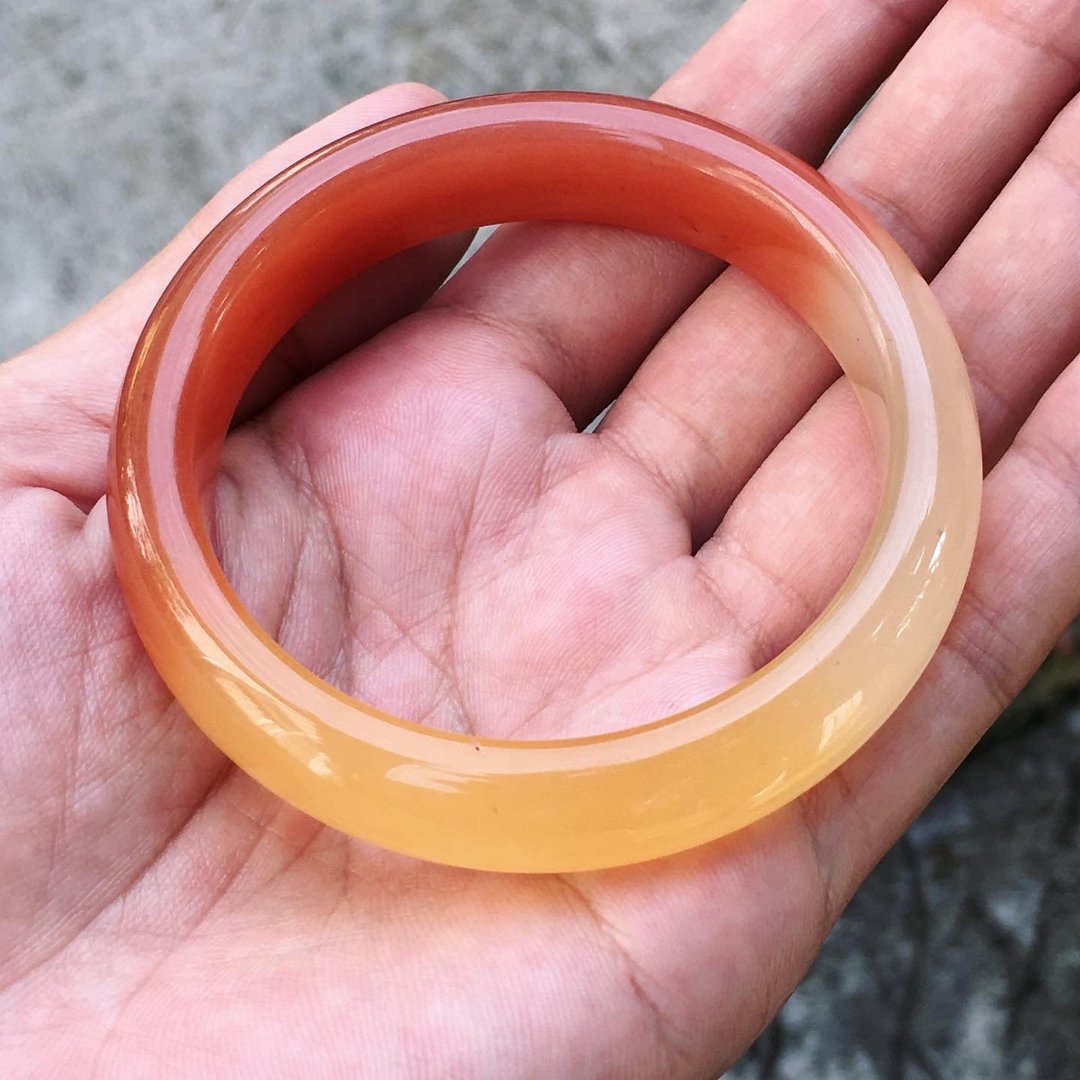 【Lost and find】三色 金丝玉 矿料 手镯 57.7 - 手链/手环 - 宝石 多色