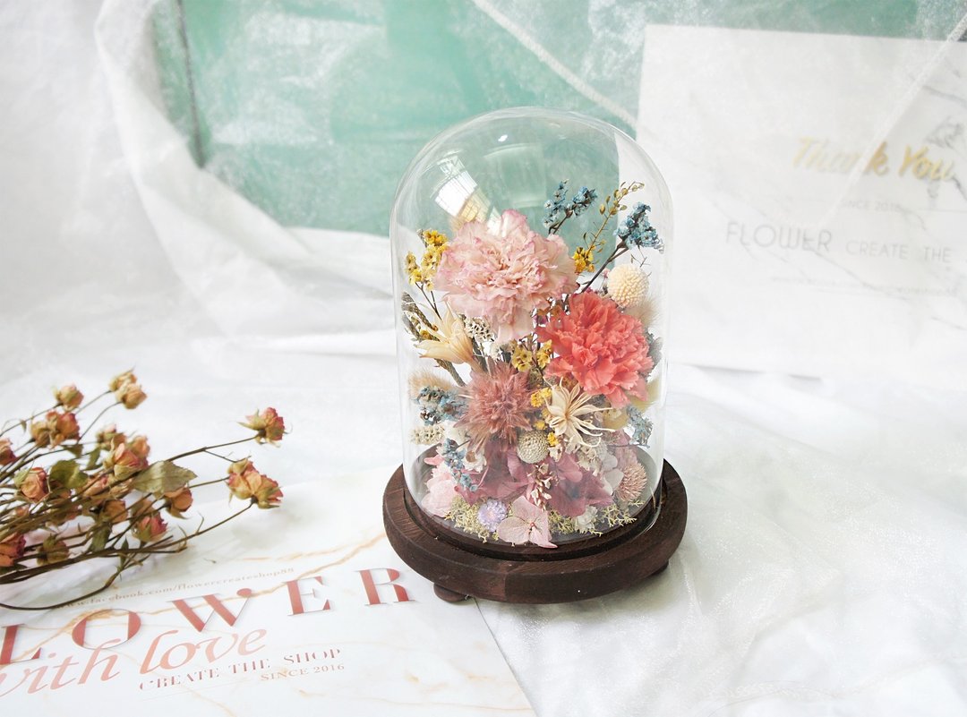 【康乃馨永生花盅_母亲无限的爱】 - 干燥花/捧花 - 植物．花 粉红色