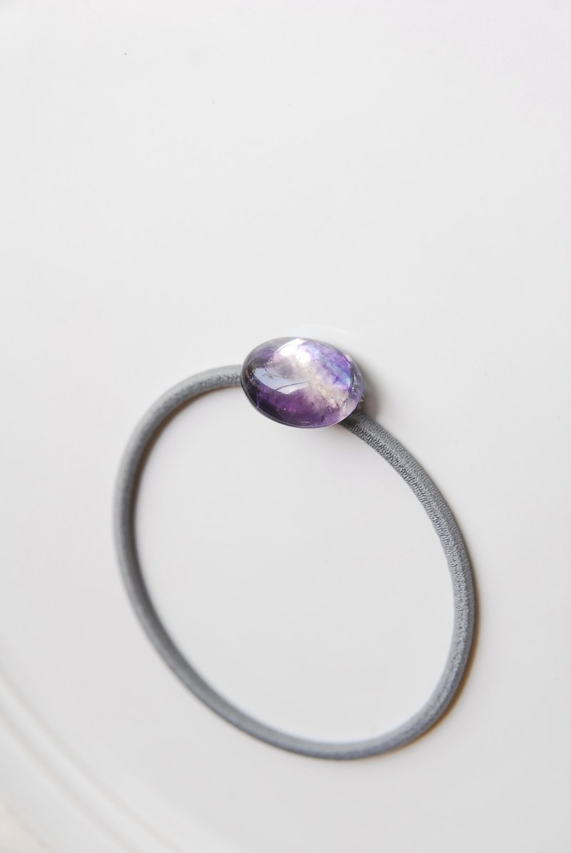 萤石发圈・灰 No.4 - 发饰 - 半宝石 紫色