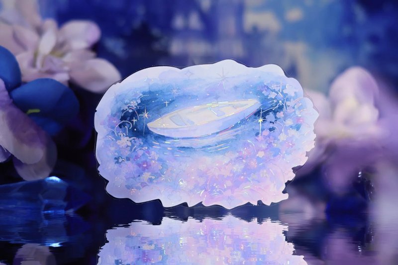 夜色欲浓 紫の夢 雰囲気 PET 紙膠帶 貝殼光 10米卷 - 纸胶带 - 塑料 紫色