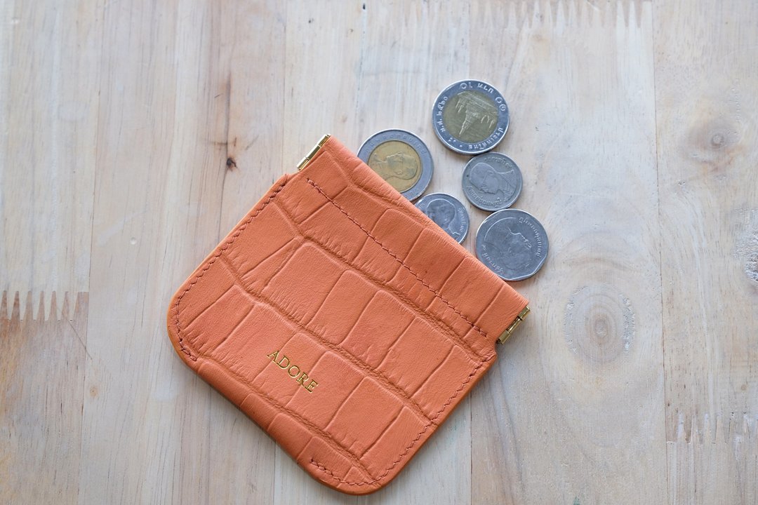 ADORE Leather coin purse - Orange - 零钱包 - 真皮 橘色