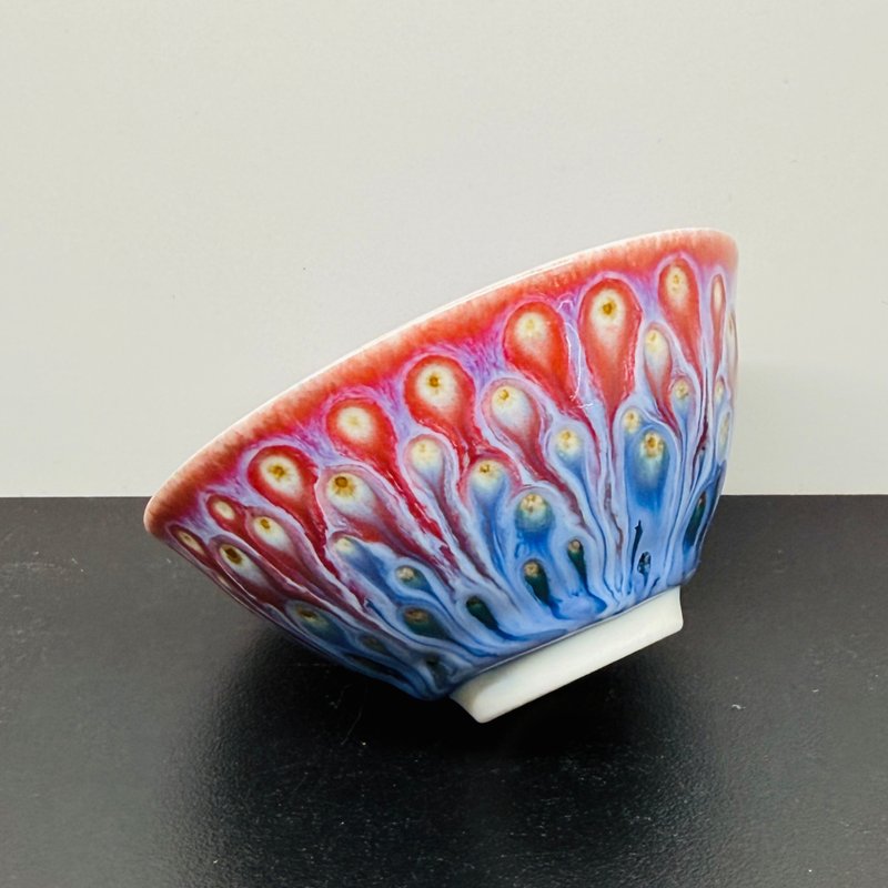 孔雀开屏饮杯 90ml 邱毓宁 莺歌烧 A3-04 - 茶具/茶杯 - 瓷 多色