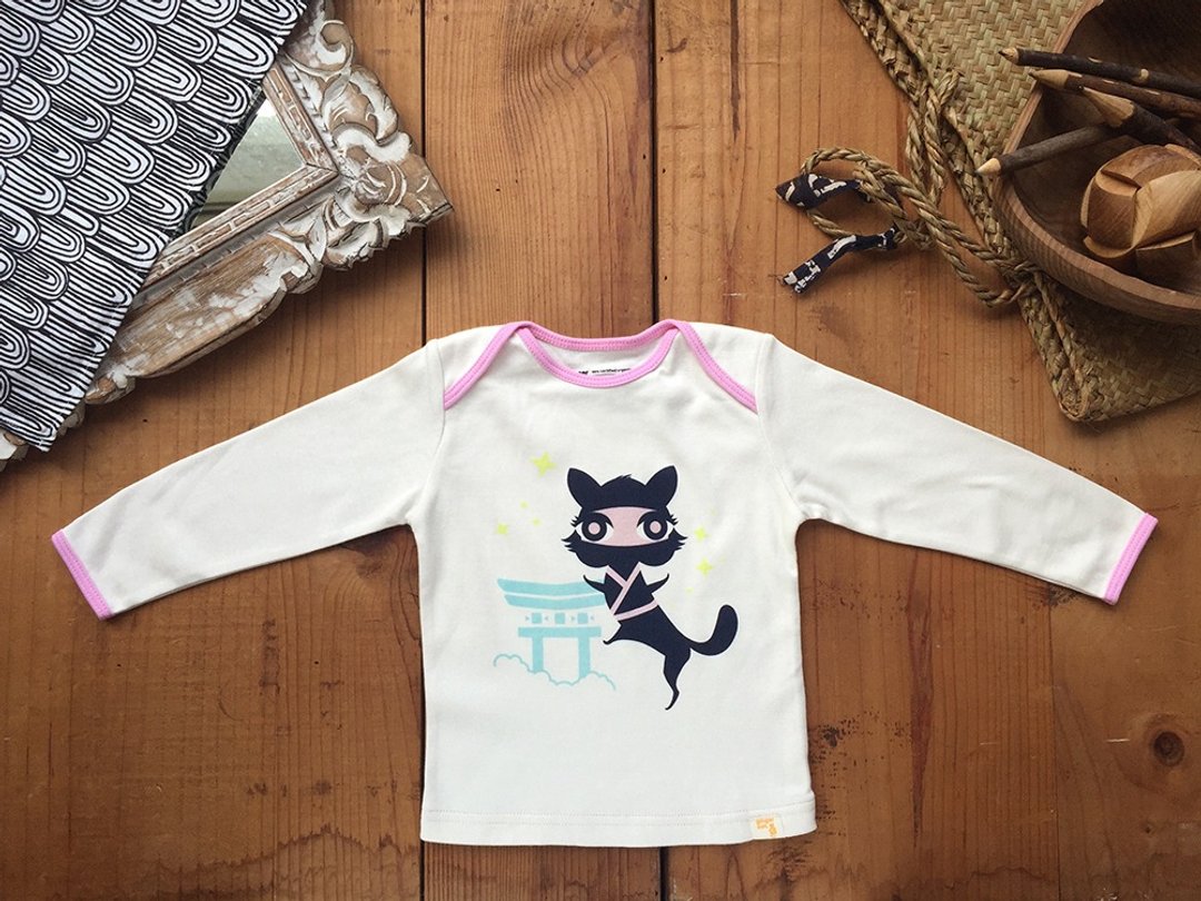 忍者猫NINJA CAT TEE 长袖衣 国际GOTS认证有机棉180织 - 其他 - 棉 紫色