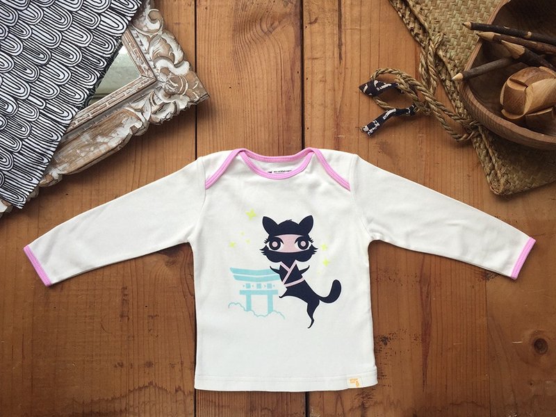 忍者猫NINJA CAT TEE 长袖衣 国际GOTS认证有机棉180织 - 其他 - 棉．麻 紫色