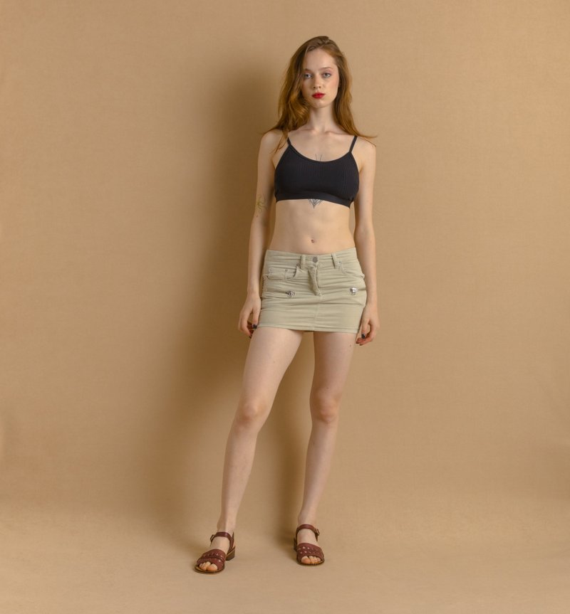 ISABEL MARANT 浅米色灯芯绒迷你裙 尺寸 34 7871 - 裙子 - 棉．麻 卡其色