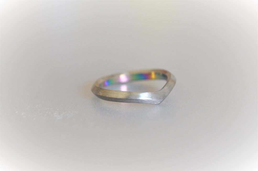 titanium ring・钛金属戒指・Silver Tetra・发丝纹・15 号 - 戒指 - 其他金属 多色