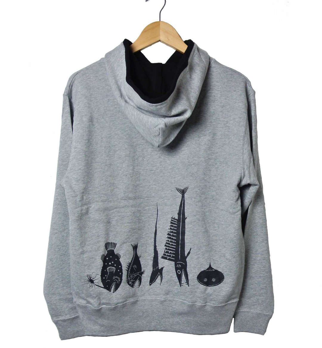 general deep sea fish hoodie - 女装上衣 - 其他材质 灰色