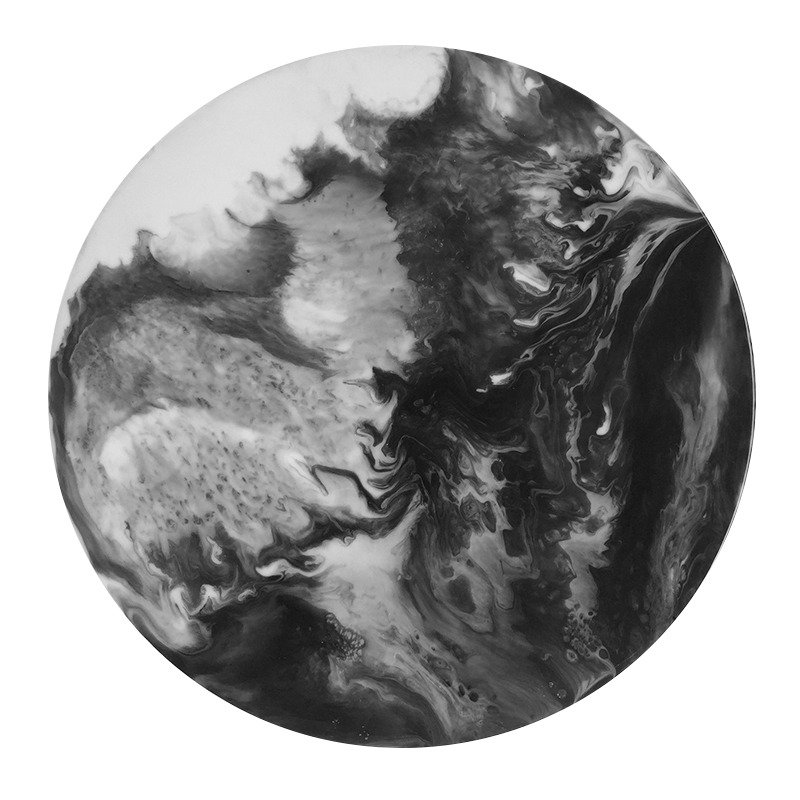 Black & White Planet沉黑净白。月球体。挂墙装饰 - 摆饰 - 木头 灰色