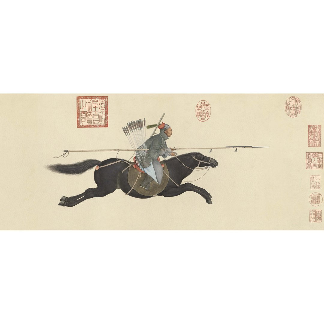 【中式海报・Chinese Poster】郎世宁・阿玉锡持矛荡寇图 - 海报/装饰画/版画 - 纸 