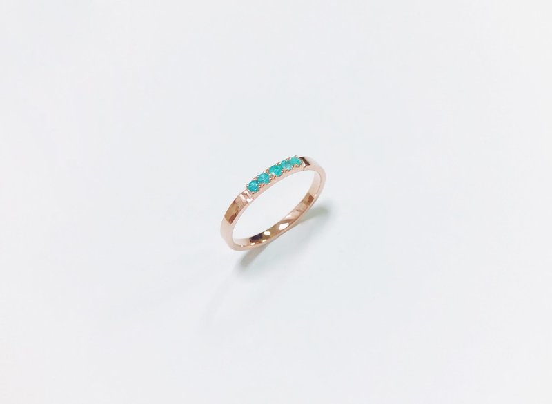帕拉伊巴碧玺 14K线戒 Paraiba 14K金戒指 - 戒指 - 宝石 