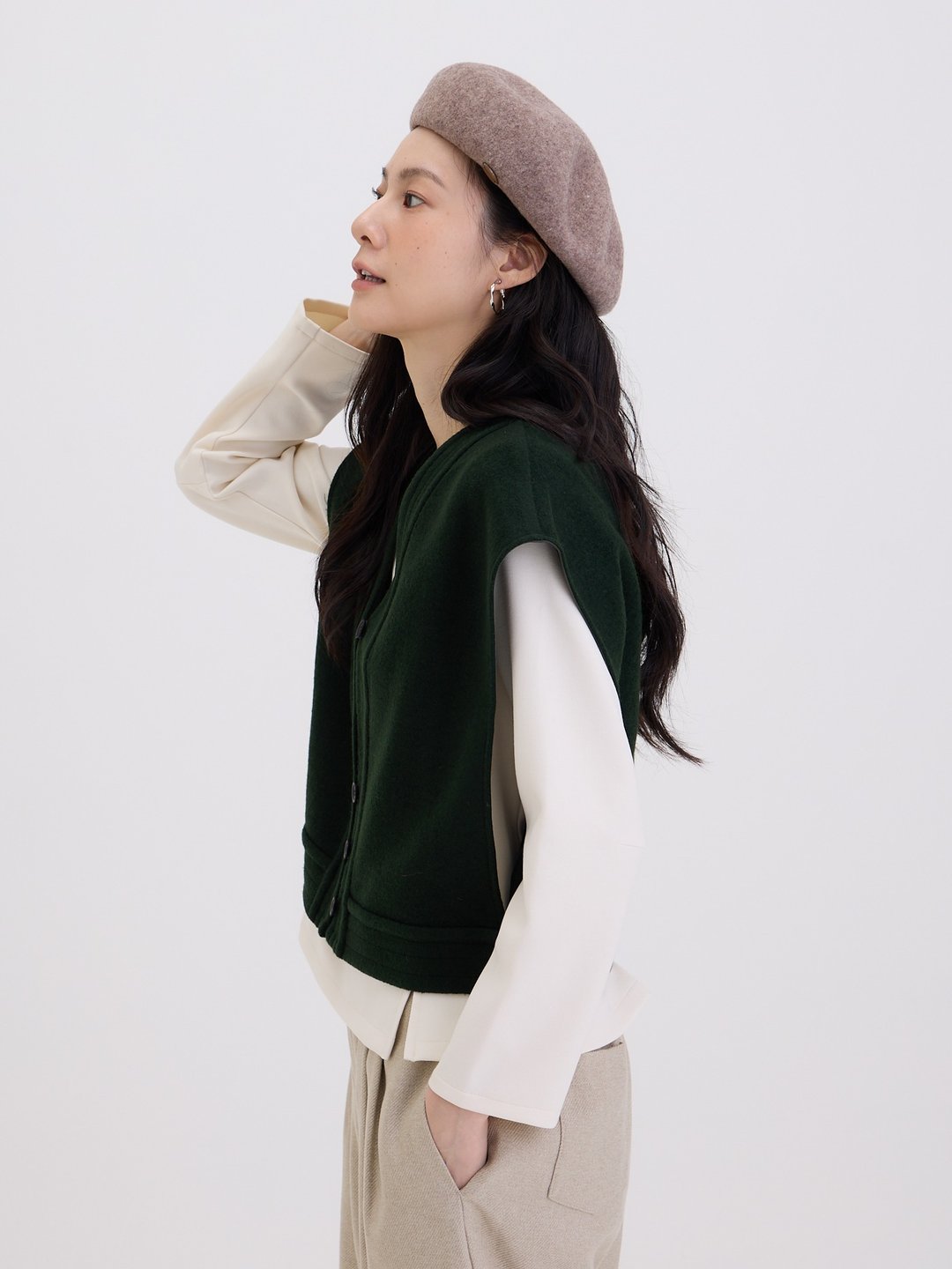 Beverly贝雷帽-香气伯爵 - 帽子 - 羊毛 灰色