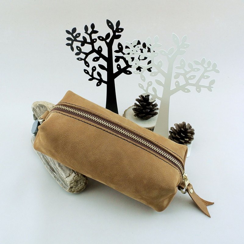 ♪。凯漠。♫ – 笔袋 / 化妆包 / 小物包 - 铅笔盒/笔袋 - 真皮 咖啡色