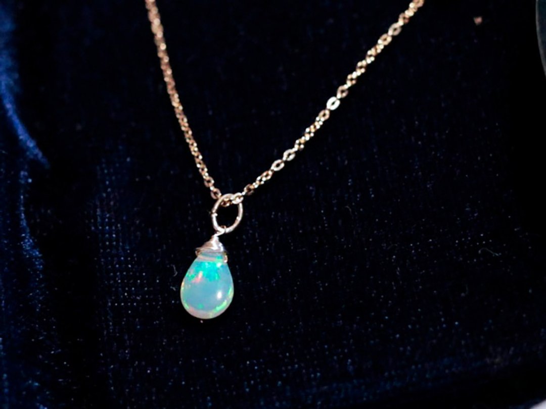 14kgf necklace lucio type: B Ethiopian opal - 项链 - 半宝石 透明