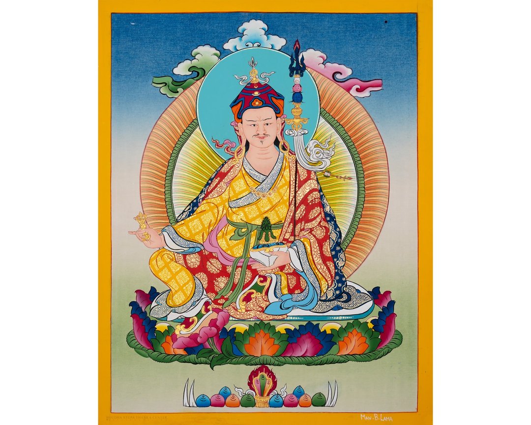 莲花生大士唐卡 密宗佛教大师莲花生大士 - 墙贴/壁贴 - 其他金属 多色