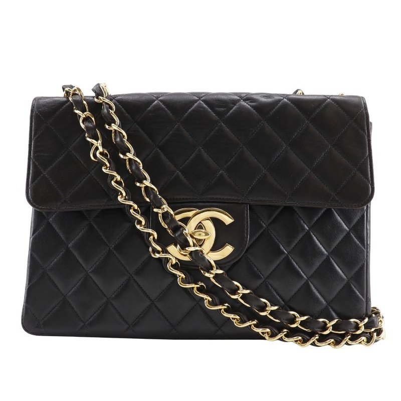 [日本直送] CHANEL 链条单肩包 Deca Matelasse 30 双链 A04412 小羊皮 女款 [二手] - 侧背包/斜挎包 - 真皮 黑色