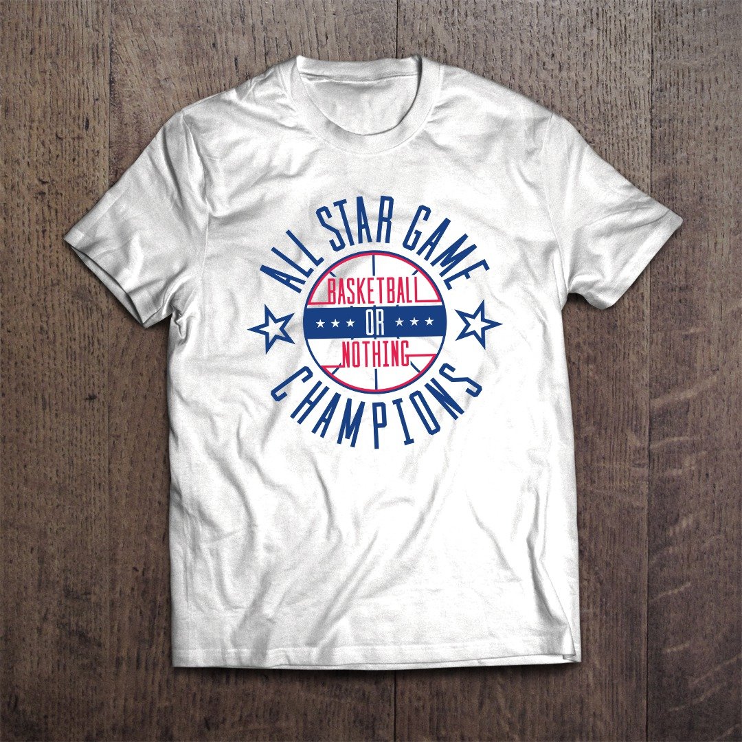 Basketball T-shirt ALL STAR GAME CHAMPIONS - 女装 T 恤 - 棉 白色