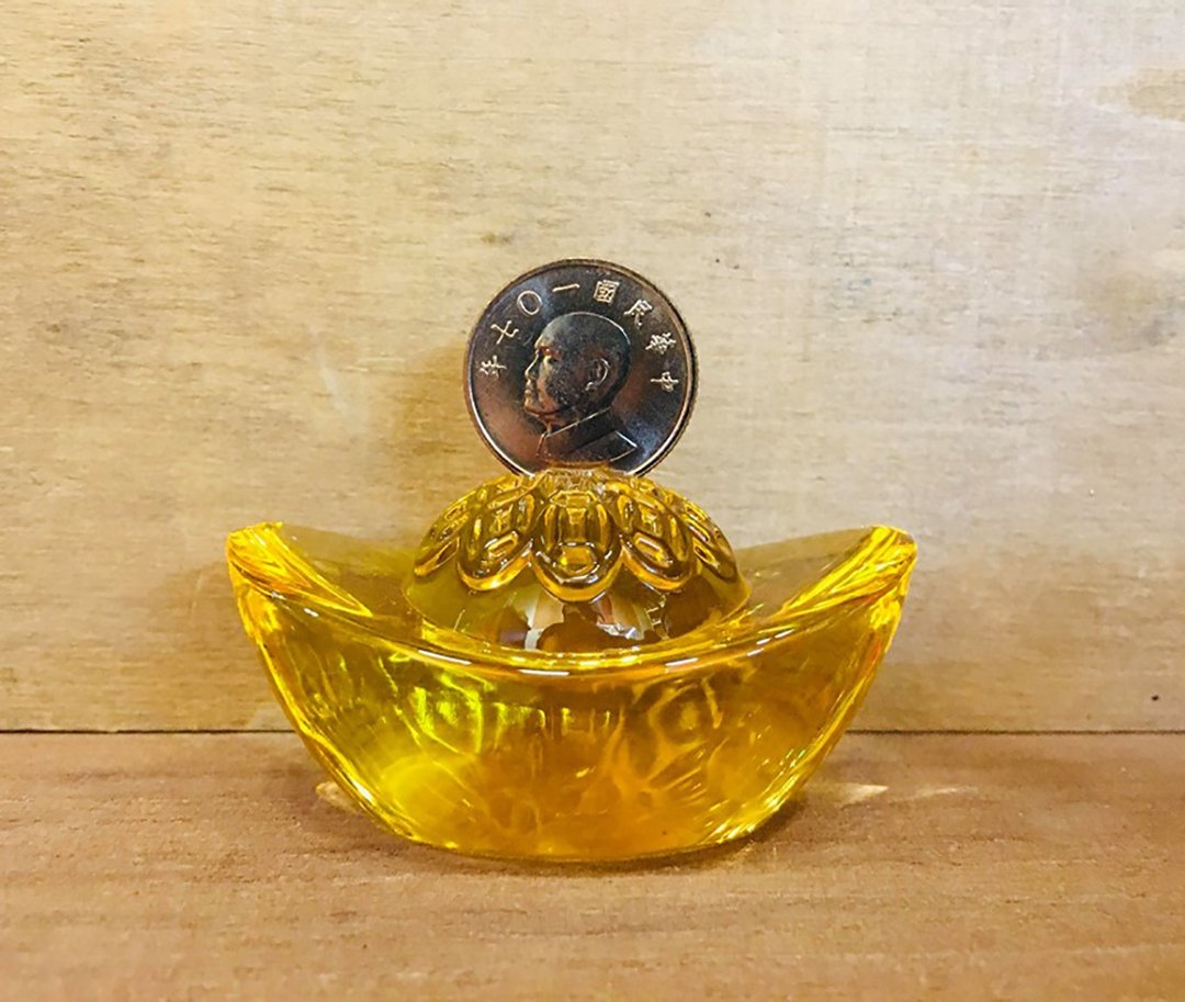 水晶玻璃 琉璃 一定发财 一元复始招财元宝 - 摆饰 - 玻璃 
