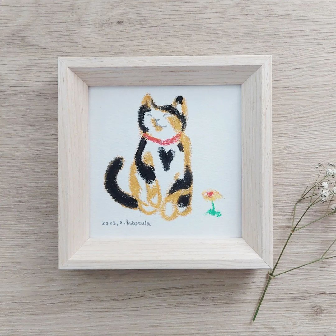 猫猫插画/宠物插画/宠物纪念画/油蜡笔/接定制 - 订制画像 - 纸 多色
