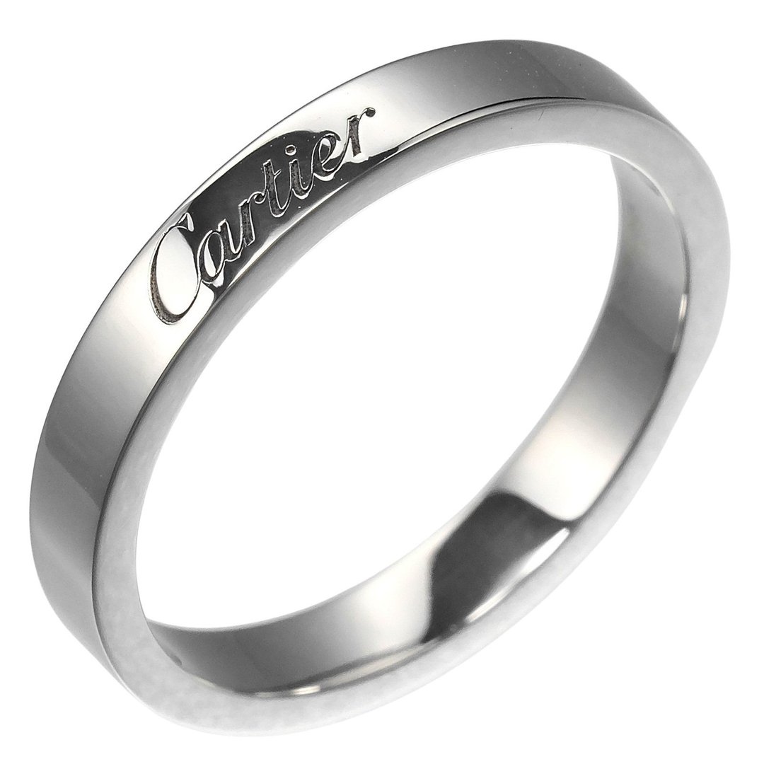 【日本直送】Cartier C de Cartier 刻印戒指 13.5号 戒指 Pt950铂金 约5.3g CARTIER【二手】A级 - 戒指 - 贵金属 银色